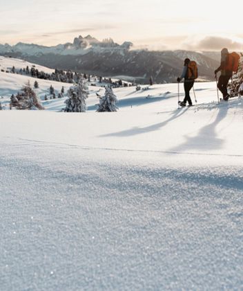 Due escursionisti in inverno