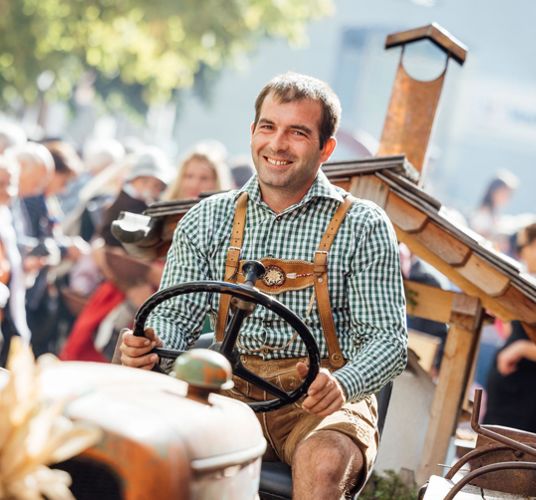 A man on a tractor