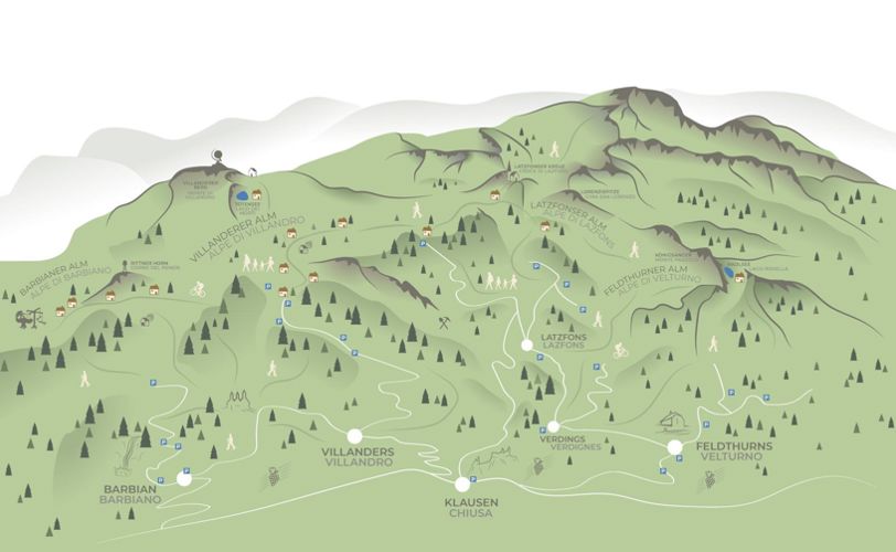 Map of the mountain pastures