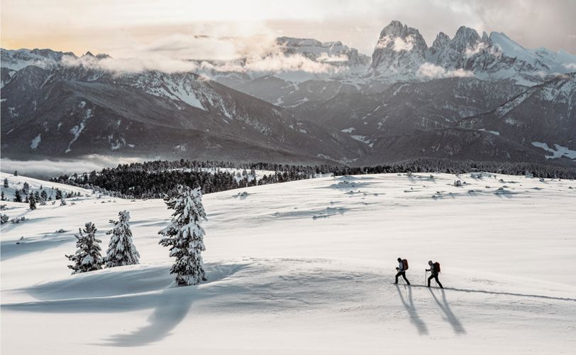 Wandern auf der Villanderer Alm im Winter