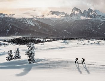Wandern auf der Villanderer Alm im Winter