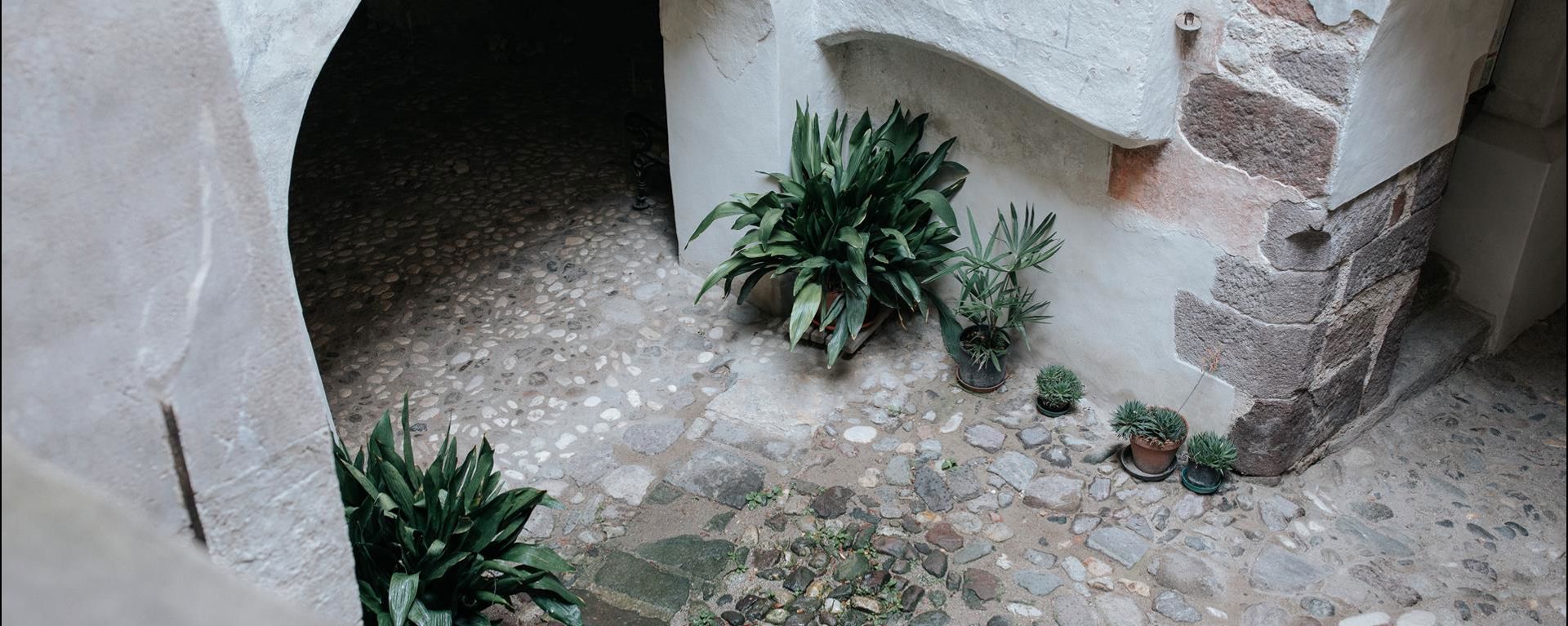 Il cortile interno di Castel Trostburg