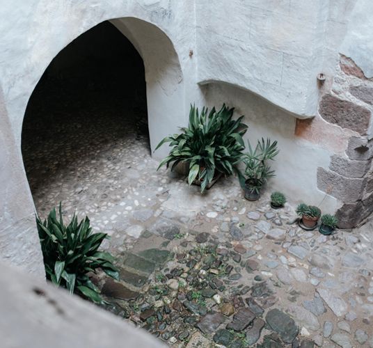 Il cortile interno di Castel Trostburg