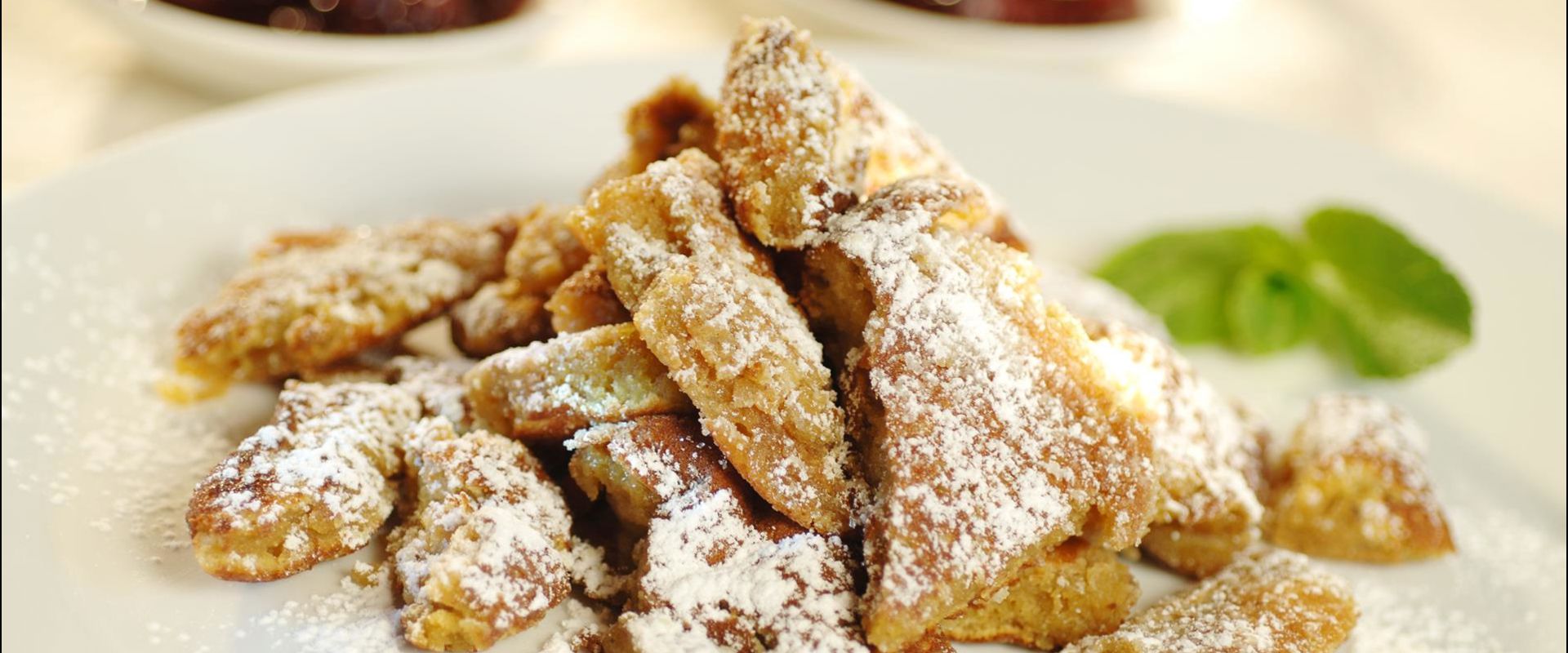 Torn pancakes with chestnuts