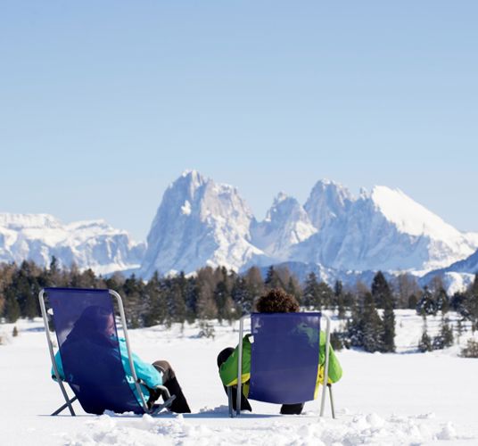 The Villanders mountain pasture in winter