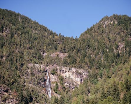 The Barbian waterfalls seen from the panoramic bridge