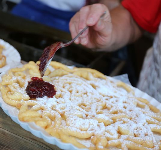 Strauben, a South Tyrolean funnel cake