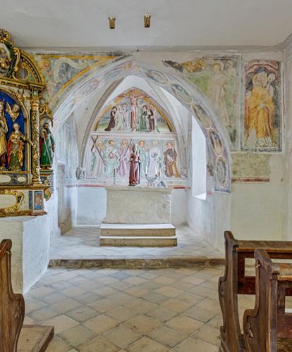 All'interno della chiesa di Santa Gertrude